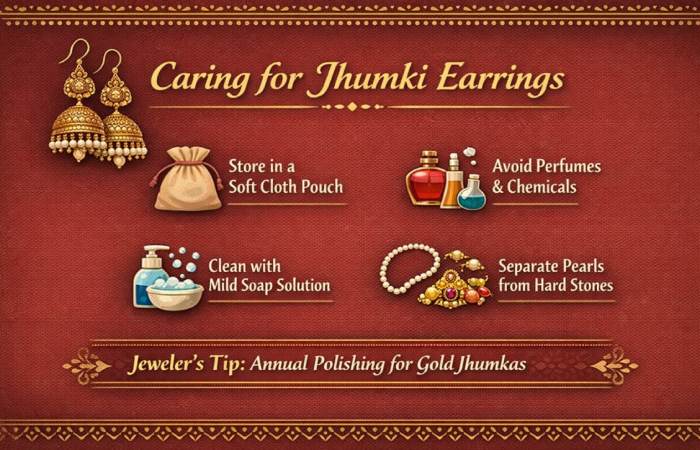 caring for jhumki earrings