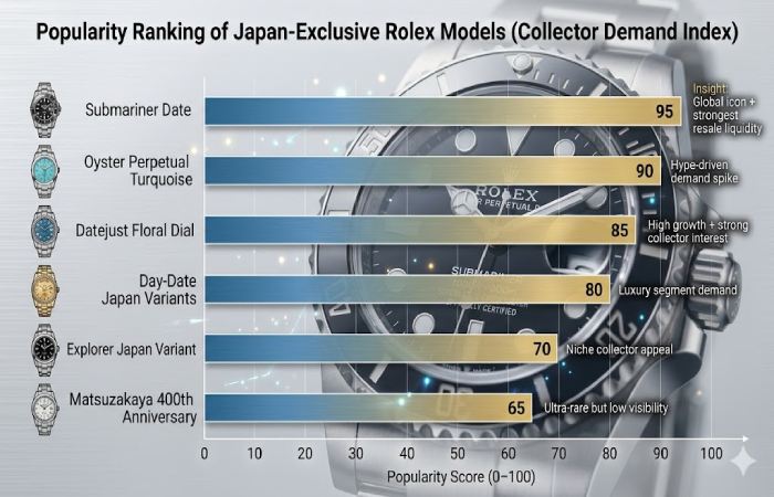 popularity ranking of japan-exclusive rolex models