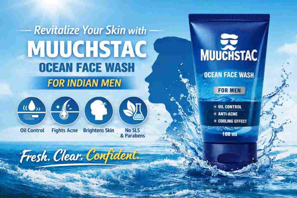 mustache ocean face wash